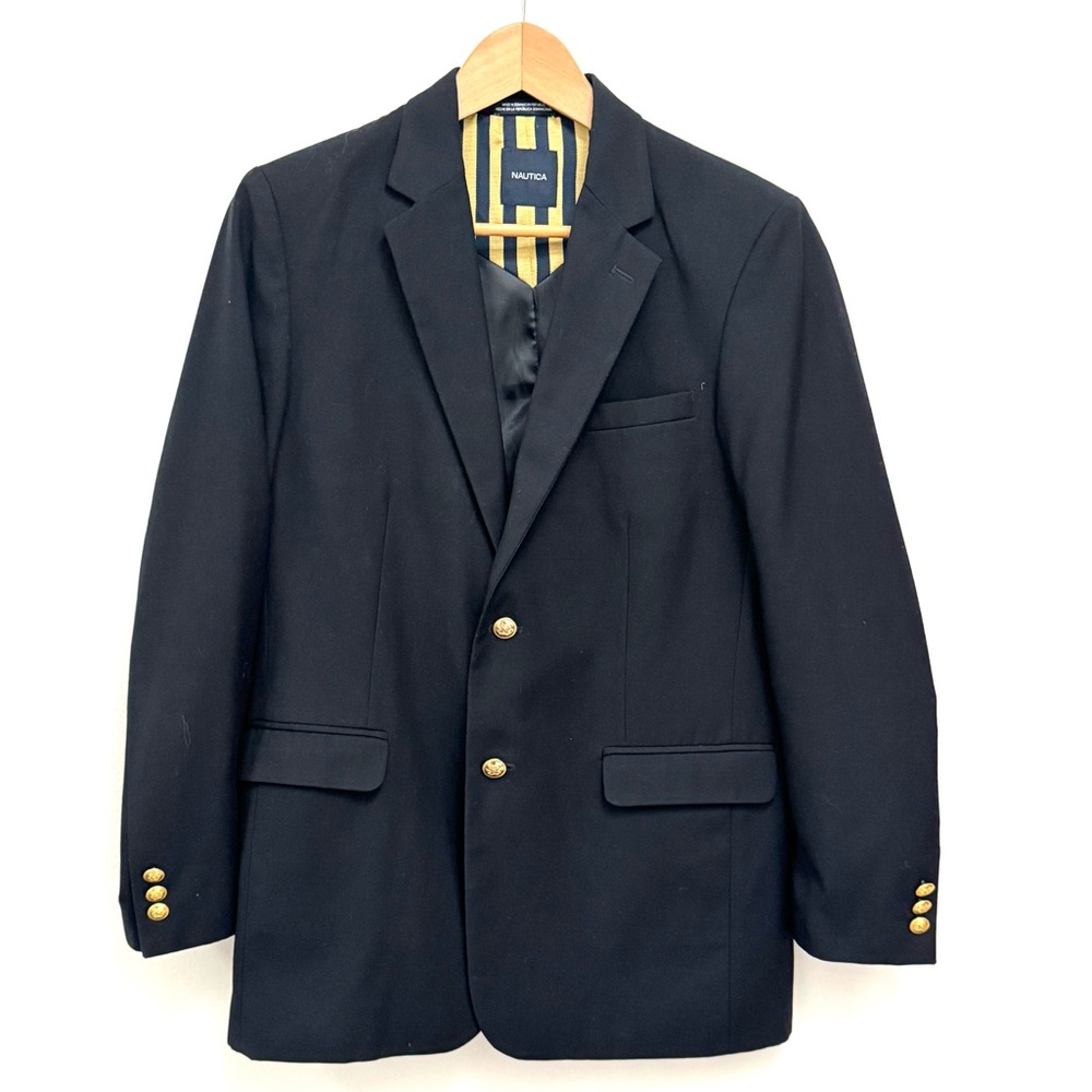 Nautica Boys Navy Blazer with Gold Accents